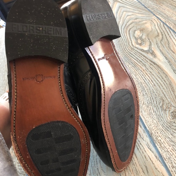 💚Florsheim leather-soled wingtip shoes - Picture 5 of 9